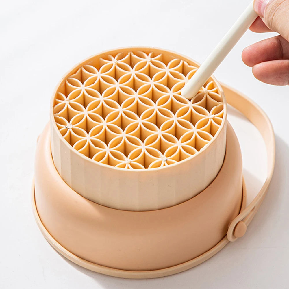 Makeup Brush Cleaning Bowl Beauty Egg Cleaning Tool Storage Set Brush Powder Puff Dry Cleaning Silicone Drying Shelf